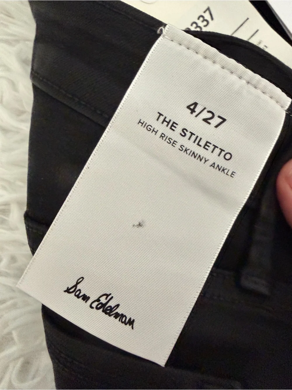 Sam Edelman Stiletto Coated Skinny Jeans Black High Rise Ankle 27 NWT